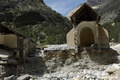 Crue du torrent des �tan�ons � la B�rarde - d�g�ts autour de l'�glise et du nouveau lit du torrent