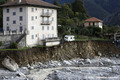 Erosion de la berge rive gauche de la Vsubie suite aux inondations du 02/10/2020 - tempte  Alex