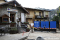 Place de la mairie de Saint-Martin-Vsubie aprs la crue du 2 octobre 2020