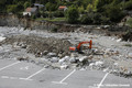 Parking du Vesbia Mountain Park en partie emport par la crue du 2 octobre 2020 - tempte Alex