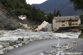 Route emporte et gendarmerie dtruite par la crue du torrent du Boron - tempte Alex 02/10/2020