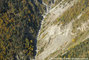 Torrent du Manival : vue aérienne des barrages en amont de la cabane forestière